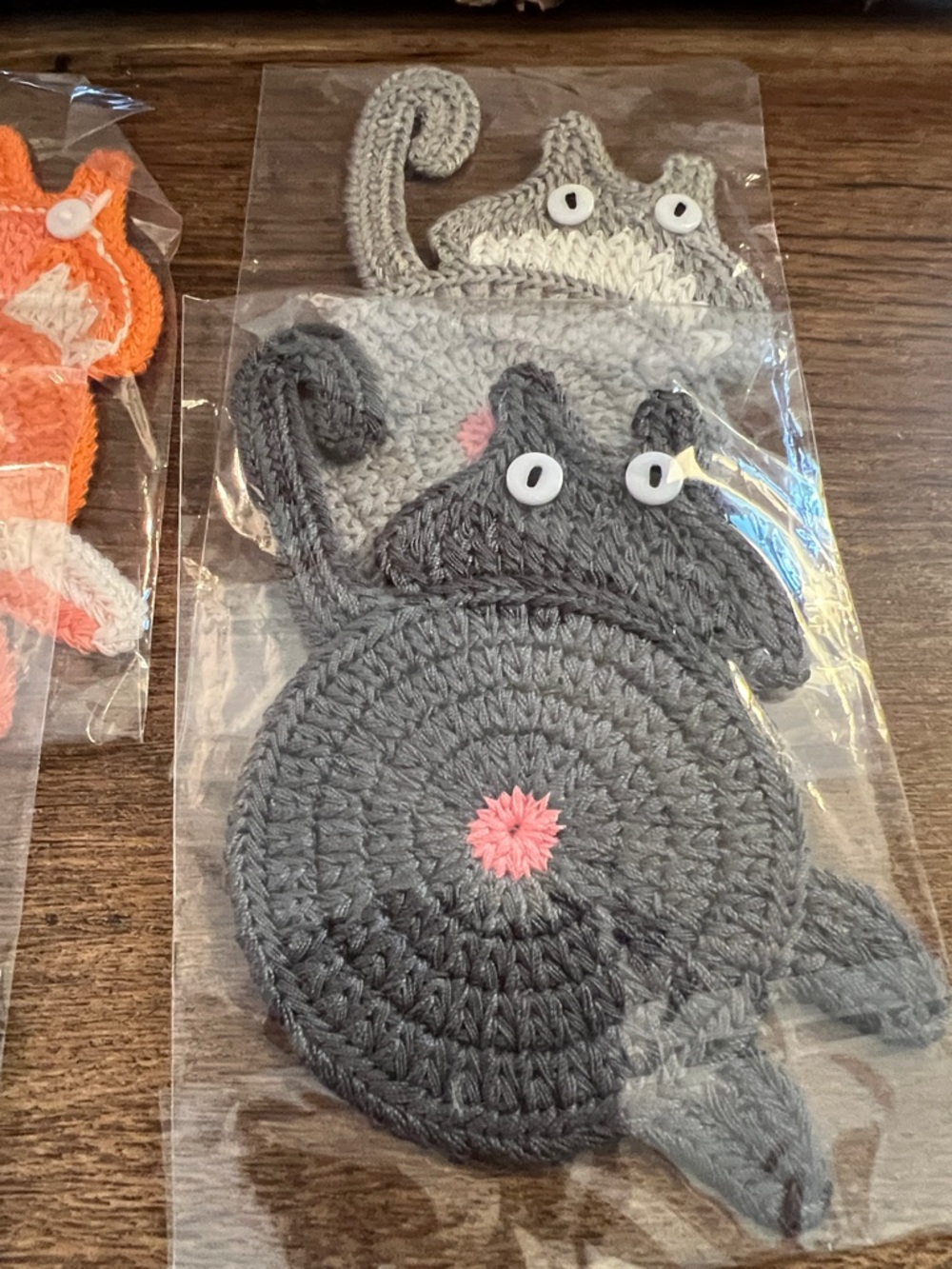 Handmade Crochet Cat Coasters - Assorted Colors - Picture 2 of 3